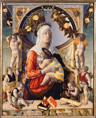 The Virgin and Child Surrounded by Eight Angels, 1455 by Marco Zoppo